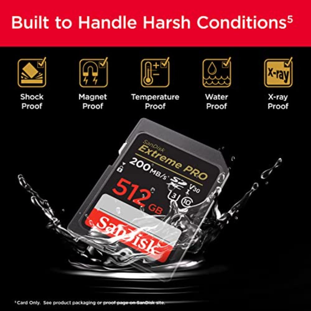 SanDisk 128GB Extreme PRO SDXC UHS-I Memory Card - C10, U3, V30, 4K UHD, SD Card - SDSDXXD-128G-GN4IN